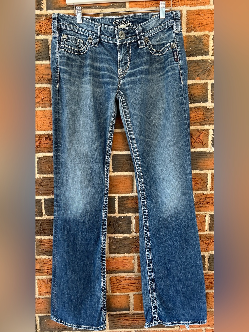 Silver Jeans Women’s Faded Blue Boot Cut Jeans Size 30 (Flawed)